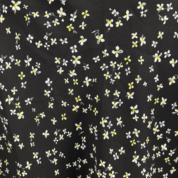 Bar III A-line Midi Skirt Black Yellow White Floral Women’s Size 2 Y2K - Picture 4 of 7
